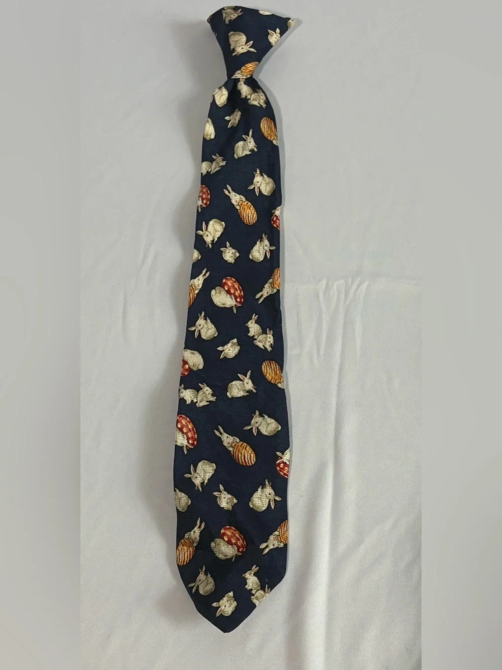 Vintage 100% Silk Easter Clip-On Tie